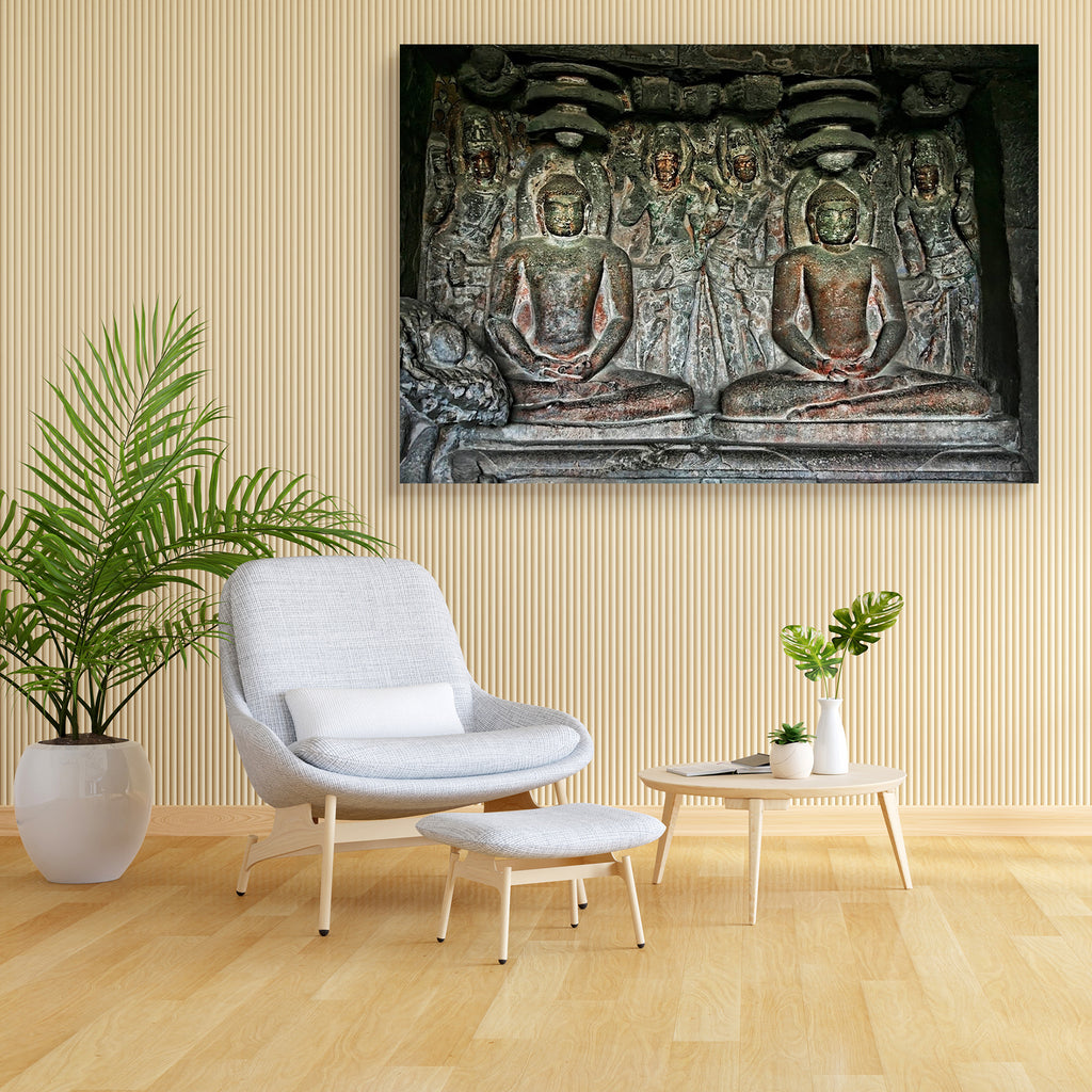Ellora Cave India Canvas Painting Synthetic Frame-Paintings MDF Framing-AFF_FR-IC 5000471 IC 5000471, Ancient, Animals, Architecture, Asian, Automobiles, Buddhism, Culture, Ethnic, God Buddha, Hinduism, Historical, Indian, Marble and Stone, Medieval, People, Religion, Religious, Spiritual, Traditional, Transportation, Travel, Tribal, Vehicles, Vintage, World Culture, ellora, cave, india, canvas, painting, synthetic, frame, animal, archeology, asia, aura, basalt, buddha, built, carving, energy, famous, god, 