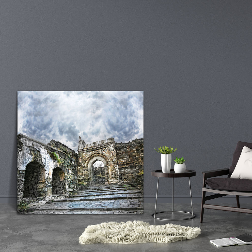 Daulatabad Fort Aurangabad India Canvas Painting Synthetic Frame-Paintings MDF Framing-AFF_FR-IC 5000472 IC 5000472, Ancient, Architecture, Asian, Automobiles, Historical, Indian, Landmarks, Marble and Stone, Medieval, Places, Surrealism, Transportation, Travel, Vehicles, Vintage, daulatabad, fort, aurangabad, india, canvas, painting, synthetic, frame, aged, antique, architectural, asia, background, battlement, bizarre, break, brick, building, castle, cloud, decoration, destroyed, dramatic, entrance, fairy,