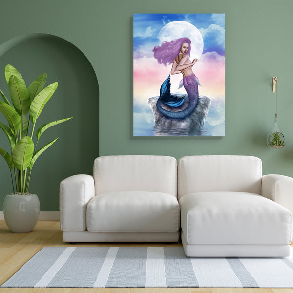 Mermaid D1 Canvas Painting Synthetic Frame-Paintings MDF Framing-AFF_FR-IC 5000481 IC 5000481, 3D, Adult, Ancient, Art and Paintings, Fantasy, Fashion, Historical, Medieval, Mermaid, People, Retro, Signs and Symbols, Symbols, Vintage, d1, canvas, painting, for, bedroom, living, room, engineered, wood, frame, art, beautiful, beauty, being, blue, charm, color, creature, delight, dream, face, female, fish, floating, girl, hair, human, legend, magic, model, moon, mythology, ocean, person, pretty, sea, silence, 