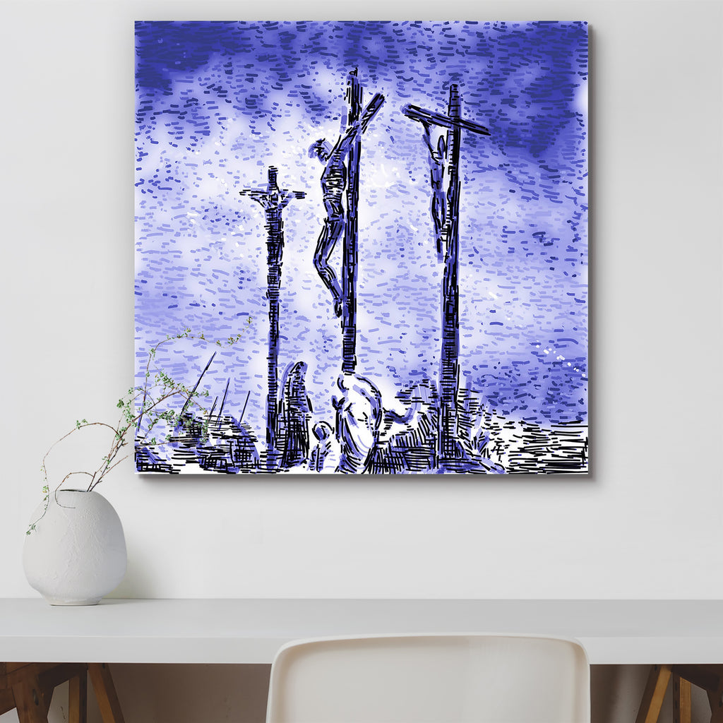 Crucifixion D1 Canvas Painting Synthetic Frame-Paintings MDF Framing-AFF_FR-IC 5000499 IC 5000499, Art and Paintings, Christianity, Cross, Drawing, Icons, Illustrations, Jesus, Love, Paintings, Religion, Religious, Romance, Signs and Symbols, Sketches, Spiritual, Symbols, crucifixion, d1, canvas, painting, synthetic, frame, catholic, art, brush, charcoal, christ, christian, church, crucified, crucifix, death, deposition, divine, dramatic, faith, god, goodness, holiness, holy, human, icon, illustration, lovi
