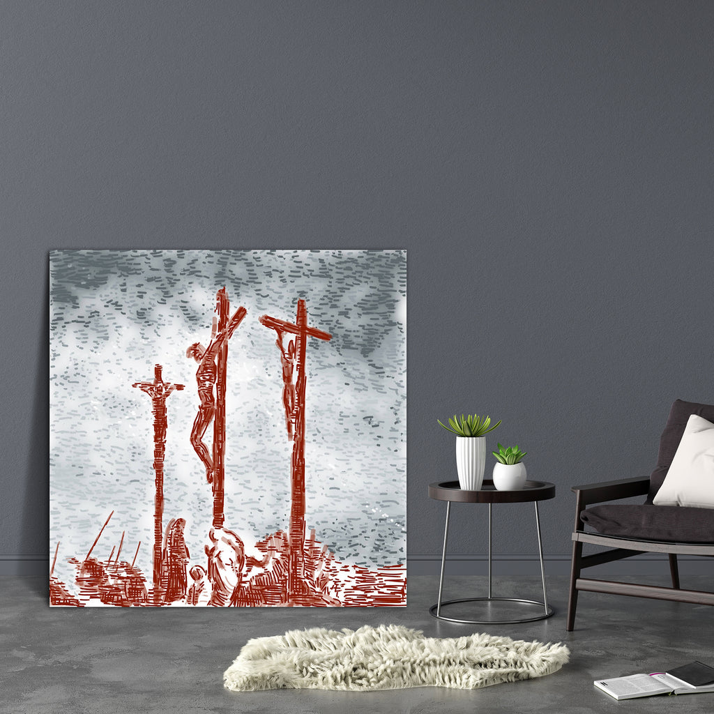 Crucifixion D2 Canvas Painting Synthetic Frame-Paintings MDF Framing-AFF_FR-IC 5000500 IC 5000500, Art and Paintings, Christianity, Cross, Drawing, Icons, Illustrations, Jesus, Love, Paintings, Religion, Religious, Romance, Signs and Symbols, Sketches, Spiritual, Symbols, crucifixion, d2, canvas, painting, synthetic, frame, art, brush, catholic, charcoal, christ, christian, church, crucified, crucifix, death, deposition, divine, dramatic, faith, god, goodness, holiness, holy, human, icon, illustration, lovi