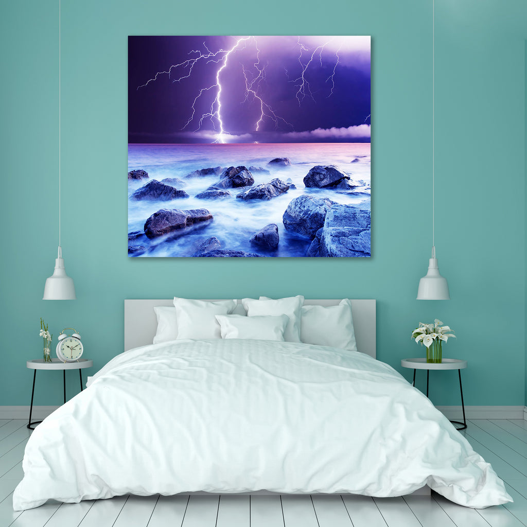 Summer Storm Beginning With Lightning D2 Canvas Painting Synthetic Frame-Paintings MDF Framing-AFF_FR-IC 5000512 IC 5000512, Automobiles, Cities, City Views, Landscapes, Marble and Stone, Mountains, Nature, Scenic, Seasons, Transportation, Travel, Tropical, Vehicles, Wildlife, summer, storm, beginning, with, lightning, d2, canvas, painting, synthetic, frame, thunderstorm, atlantic, background, bay, beach, beautiful, bolt, cape, climate, coast, color, danger, dazzle, ecology, electricity, energy, environment