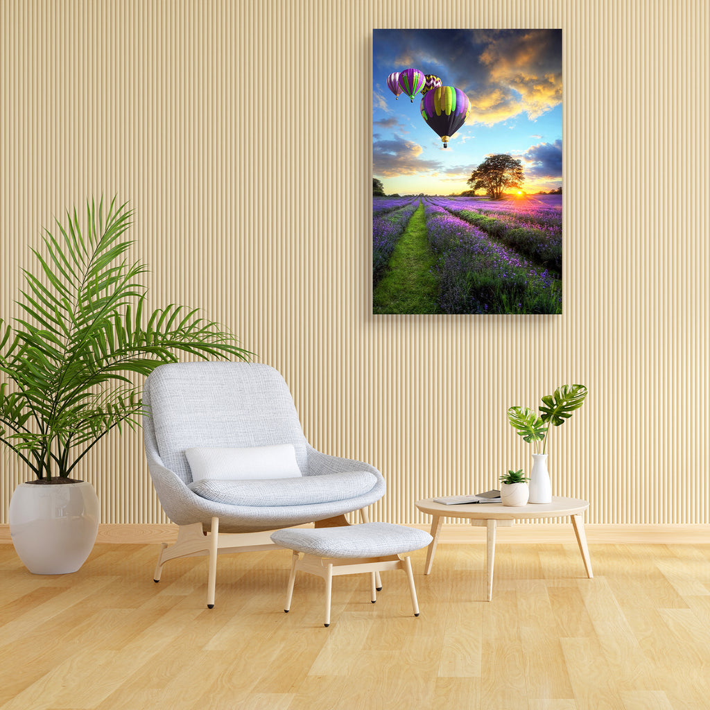 Sunset With Atmospheric Clouds & Hot Air Balloon D2 Canvas Painting Synthetic Frame-Paintings MDF Framing-AFF_FR-IC 5000547 IC 5000547, English, Hobbies, Landscapes, Nature, Scenic, Sunsets, sunset, with, atmospheric, clouds, hot, air, balloon, d2, canvas, painting, synthetic, frame, landscape, balloons, england, lavender, essential, oils, field, alternative, beautiful, botany, color, colorful, countryside, crop, dusk, evening, fields, flying, foliage, formation, green, harvest, hobby, leisure, lines, medic