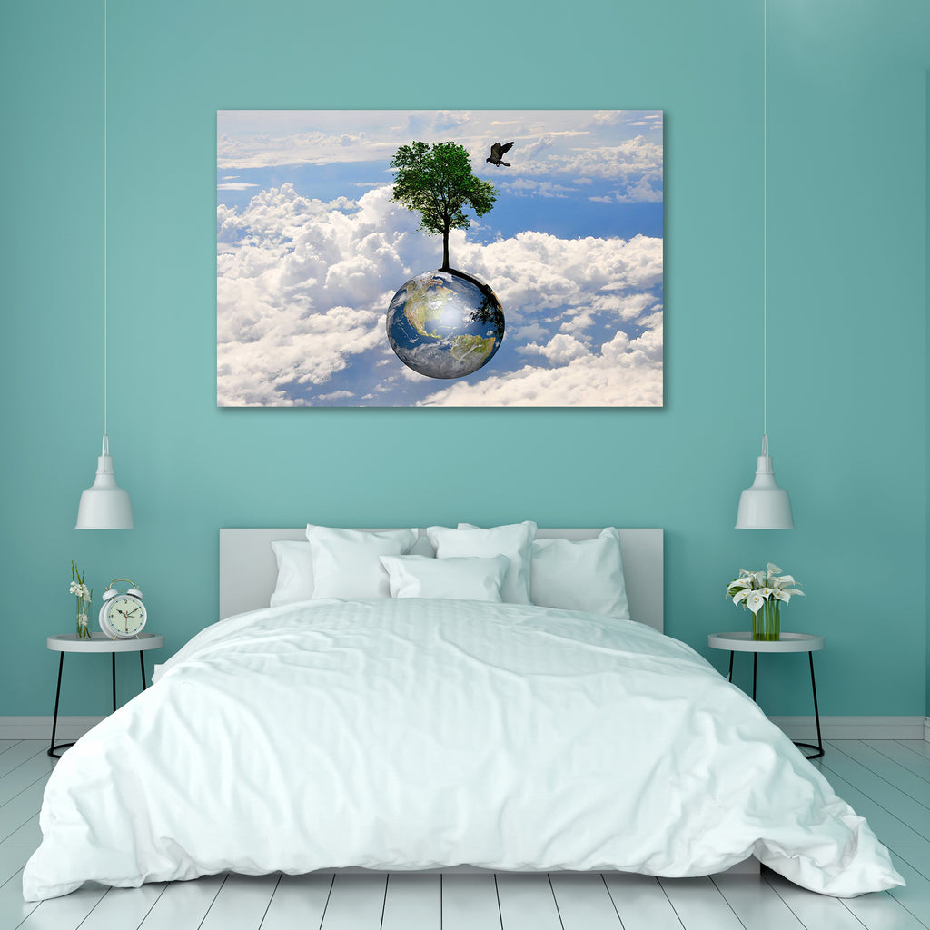Earth Globe & Lonely Tree With Little Bird Canvas Painting Synthetic Frame-Paintings MDF Framing-AFF_FR-IC 5000550 IC 5000550, Astronomy, Automobiles, Birds, Black and White, Business, Cosmology, Illustrations, Landscapes, Maps, Mountains, Nature, Scenic, Seasons, Signs, Signs and Symbols, Space, Transportation, Travel, Vehicles, White, earth, globe, lonely, tree, with, little, bird, canvas, painting, synthetic, frame, autumn, backgrounds, beach, beauty, birth, blue, care, cloud, color, concept, designs, el