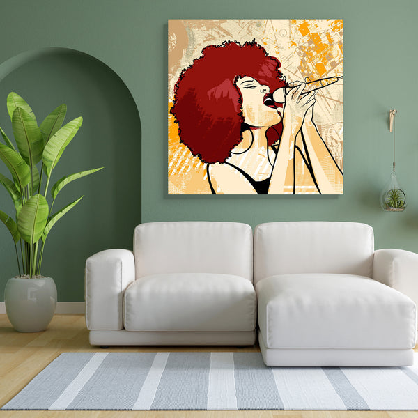 Afro American Jazz Singer Canvas Painting Synthetic Frame-Paintings MDF Framing-AFF_FR-IC 5000554 IC 5000554, Adult, American, Art and Paintings, Drawing, Illustrations, Music, Music and Dance, Music and Musical Instruments, Pop Art, afro, jazz, singer, canvas, painting, for, bedroom, living, room, engineered, wood, frame, singing, karaoke, grunge, female, woman, art, audio, event, face, girl, illustration, microphone, nightlife, party, performance, performer, performing, person, pop, popular, rock, show, s