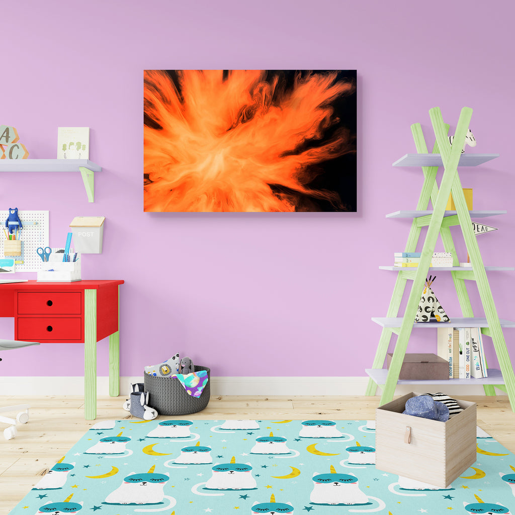 Abstract Radial Flaming Canvas Painting Synthetic Frame - Paintings MDF Framing - ArtzFolio.com