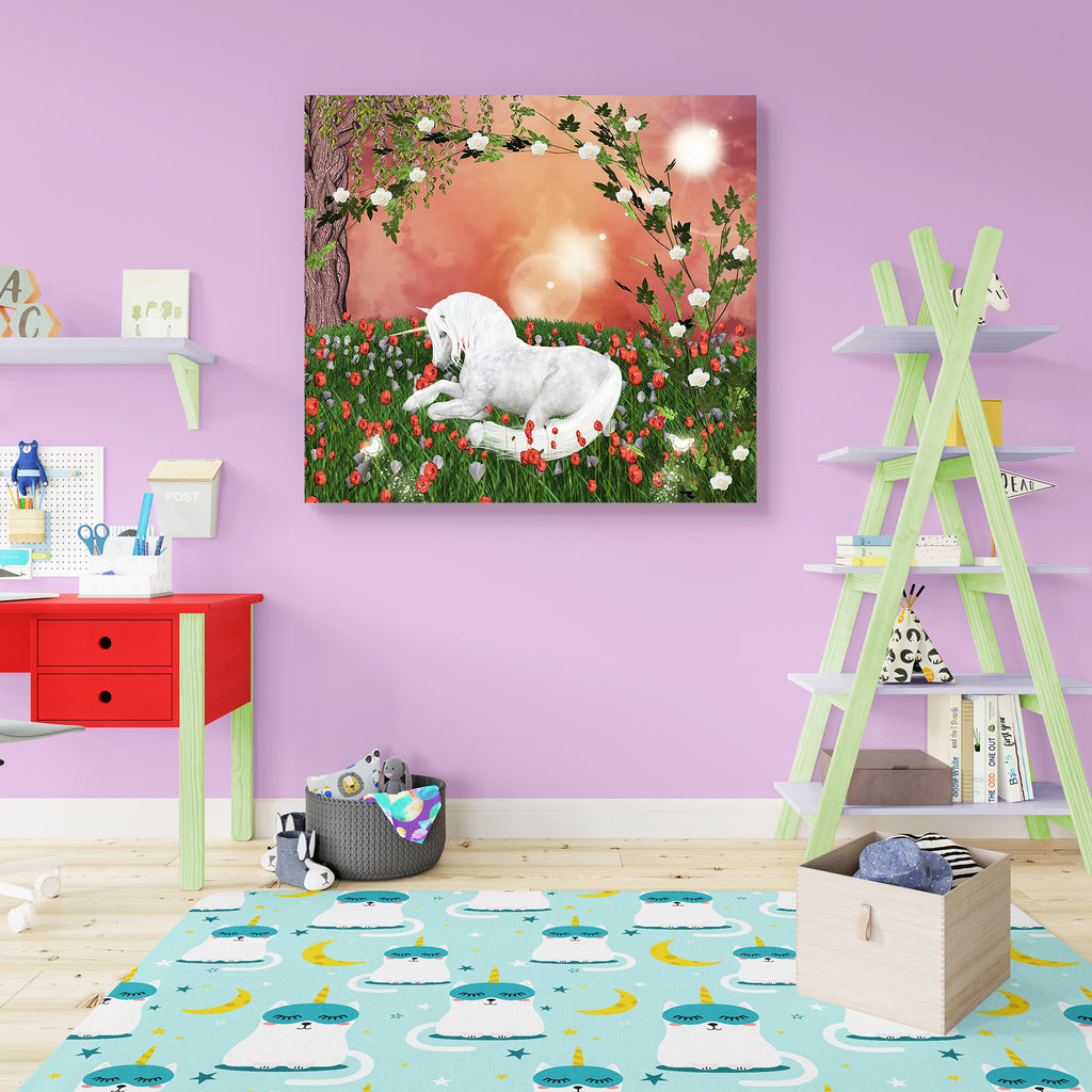 Beautiful Unicorn D2 Canvas Painting Synthetic Frame-Paintings MDF Framing-AFF_FR-IC 5000558 IC 5000558, Animals, Fantasy, Illustrations, Sunrises, Sunsets, Wooden, beautiful, unicorn, d2, canvas, painting, synthetic, frame, animal, butterflies, dream, enchanted, fabulous, faerie, fairy, tale, foal, forest, graceful, grass, horse, illustration, imaginary, lawn, legend, legendary, lights, magic, meadow, myth, mythology, poppies, roses, sitting, spell, stallion, sunrise, sunset, tree, vision, wood, artzfolio,