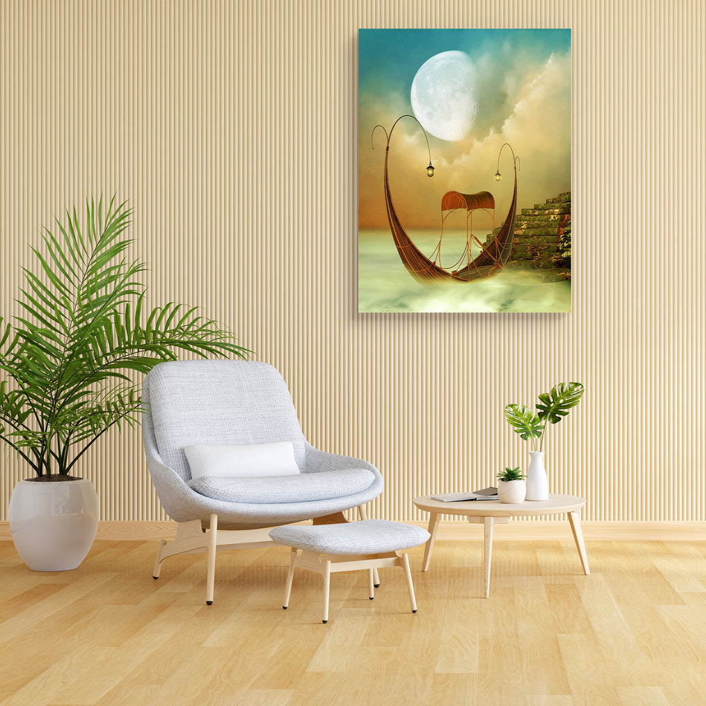 Fantasy Landscape With Boat Canvas Painting Synthetic Frame-Paintings MDF Framing-AFF_FR-IC 5000567 IC 5000567, Art and Paintings, Baby, Boats, Children, Digital, Digital Art, Fantasy, Graphic, Kids, Landscapes, Nature, Nautical, Scenic, landscape, with, boat, canvas, painting, synthetic, frame, amazing, art, backdrops, background, beautiful, cloud, clouds, door, dreams, dreamy, exploration, fae, fairy, fairytale, fantastic, lamp, lighting, magic, manipulation, mist, misty, moon, moss, ocean, outdoor, peace