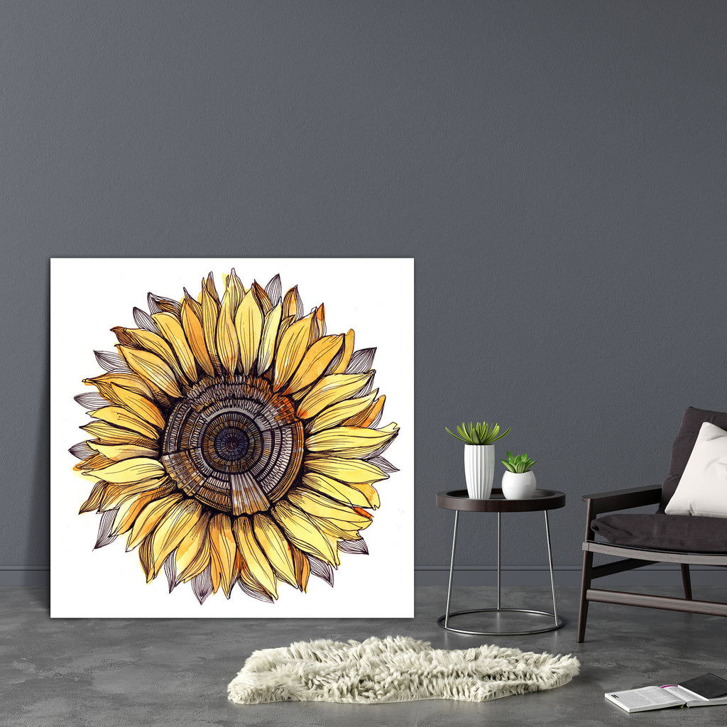 Sunflower D2 Canvas Painting Synthetic Frame-Paintings MDF Framing-AFF_FR-IC 5000603 IC 5000603, Art and Paintings, Black and White, Botanical, Culture, Digital, Digital Art, Ethnic, Floral, Flowers, Graphic, Nature, Paintings, Patterns, Scenic, Seasons, Space, Traditional, Tribal, White, World Culture, sunflower, d2, canvas, painting, synthetic, frame, agriculture, art, background, beautiful, beauty, bed, bright, brightly, closeup, cloud, color, common, copy, cultivated, daisy, flower, foliage, head, image