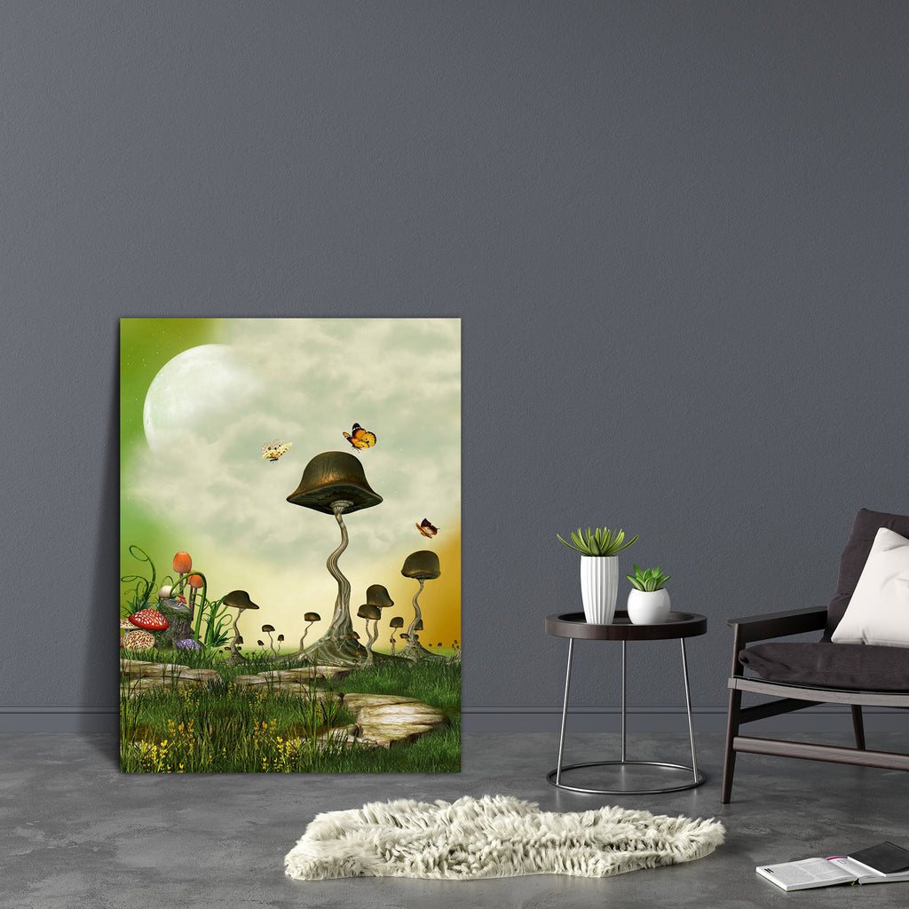 Landscape With Butterfly & Mushrooms Canvas Painting Synthetic Frame-Paintings MDF Framing-AFF_FR-IC 5000616 IC 5000616, Digital, Digital Art, Fantasy, Graphic, Landscapes, Music, Music and Dance, Music and Musical Instruments, Nature, Scenic, Stars, landscape, with, butterfly, mushrooms, canvas, painting, synthetic, frame, fairy, fairytale, background, backdrops, beautiful, bright, chair, cloud, colorful, dream, dreamy, exploration, fae, fall, fantastic, garden, grass, lighting, magic, manipulation, mist, 