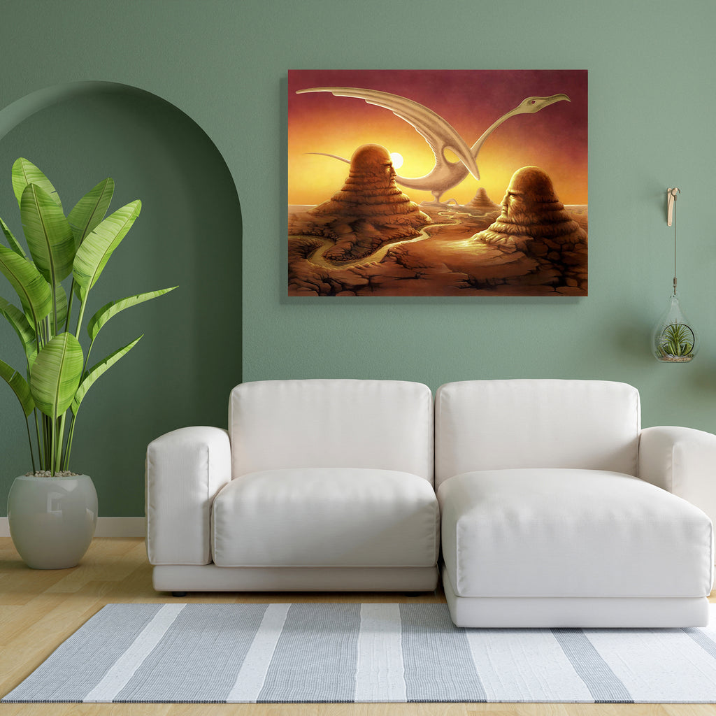 Stone Sculptures In A Desert Canvas Painting Synthetic Frame-Paintings MDF Framing-AFF_FR-IC 5000620 IC 5000620, Art and Paintings, Birds, Drawing, Fantasy, Gouache, Landscapes, Marble and Stone, Paintings, Realism, Scenic, Sunsets, Surrealism, stone, sculptures, in, a, desert, canvas, painting, synthetic, frame, surreal, oil, alien, arid, attitude, awe, bird, bizarre, color, image, countryside, craft, descriptive, dreams, dry, imagination, landscape, majestic, multi, colored, pastel, painted, phantasy, pho