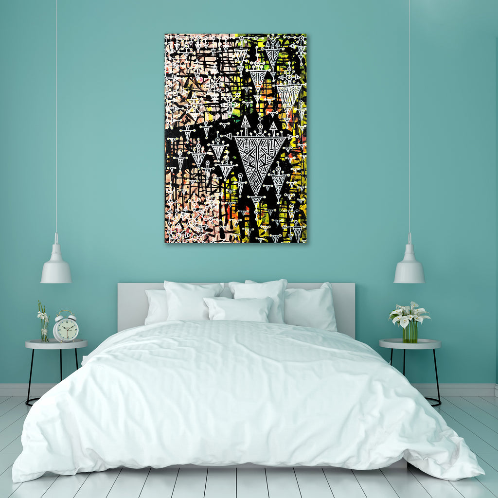 Abstract Art Work D1 Canvas Painting Synthetic Frame - Paintings MDF Framing - ArtzFolio.com