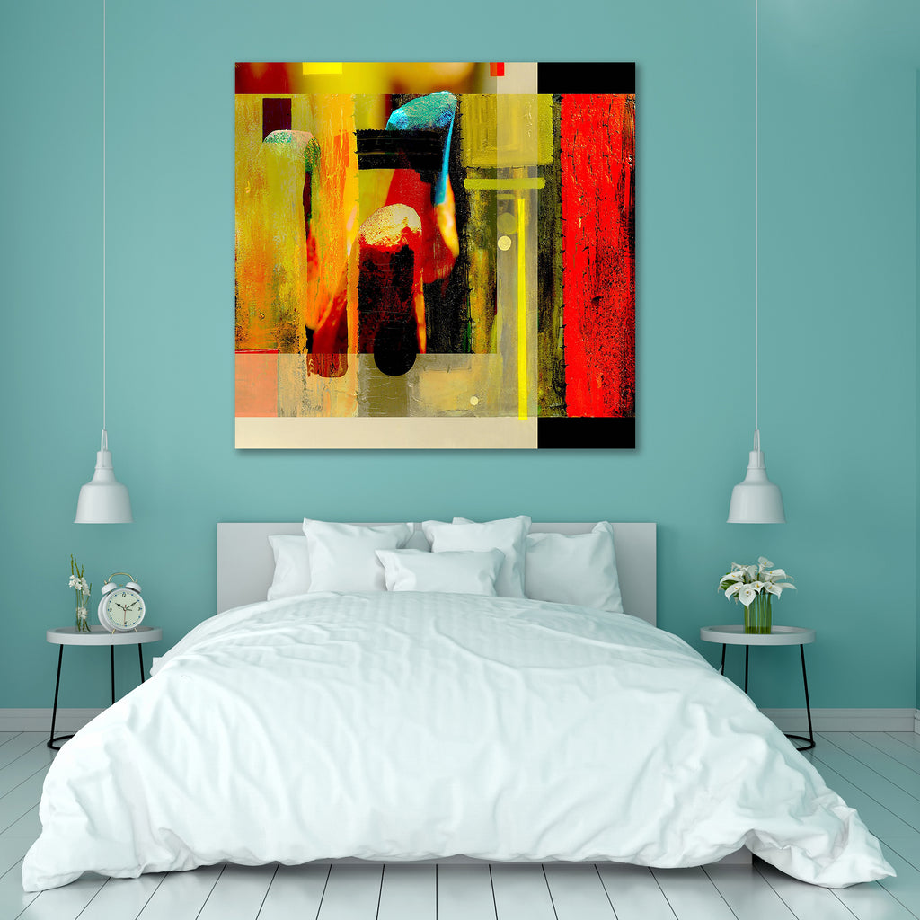 Abstract Artwork D17 Canvas Painting Synthetic Frame - Paintings MDF Framing - ArtzFolio.com