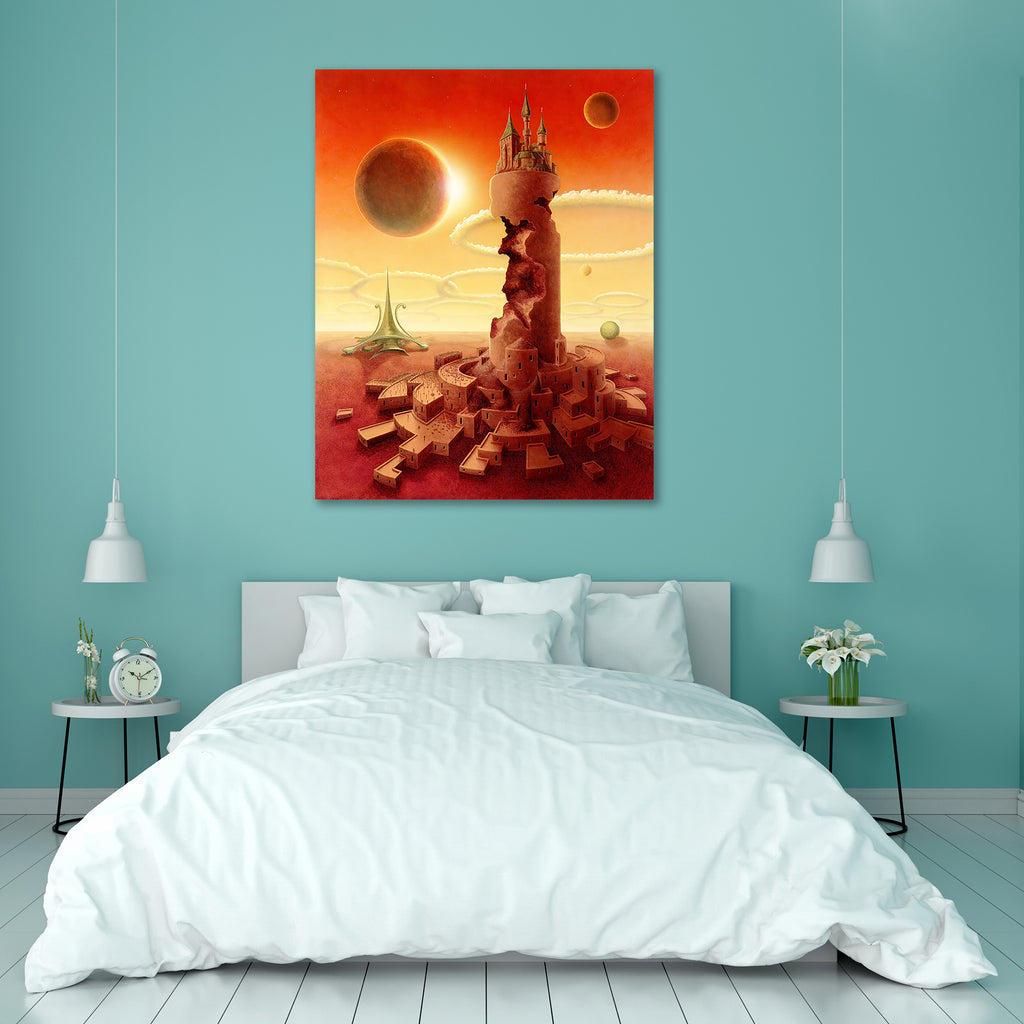 Surreal Paradigm Scenery Canvas Painting Synthetic Frame-Paintings MDF Framing-AFF_FR-IC 5000659 IC 5000659, Ancient, Architecture, Art and Paintings, Astronomy, Cosmology, Culture, Drawing, Ethnic, Fantasy, Futurism, Gouache, Historical, Medieval, Paintings, Realism, Space, Sunsets, Surrealism, Traditional, Tribal, Vintage, World Culture, surreal, paradigm, scenery, canvas, painting, synthetic, frame, alien, art, beautiful, beauty, bizarre, building, exterior, built, structure, castle, cloud, cloudscape, c