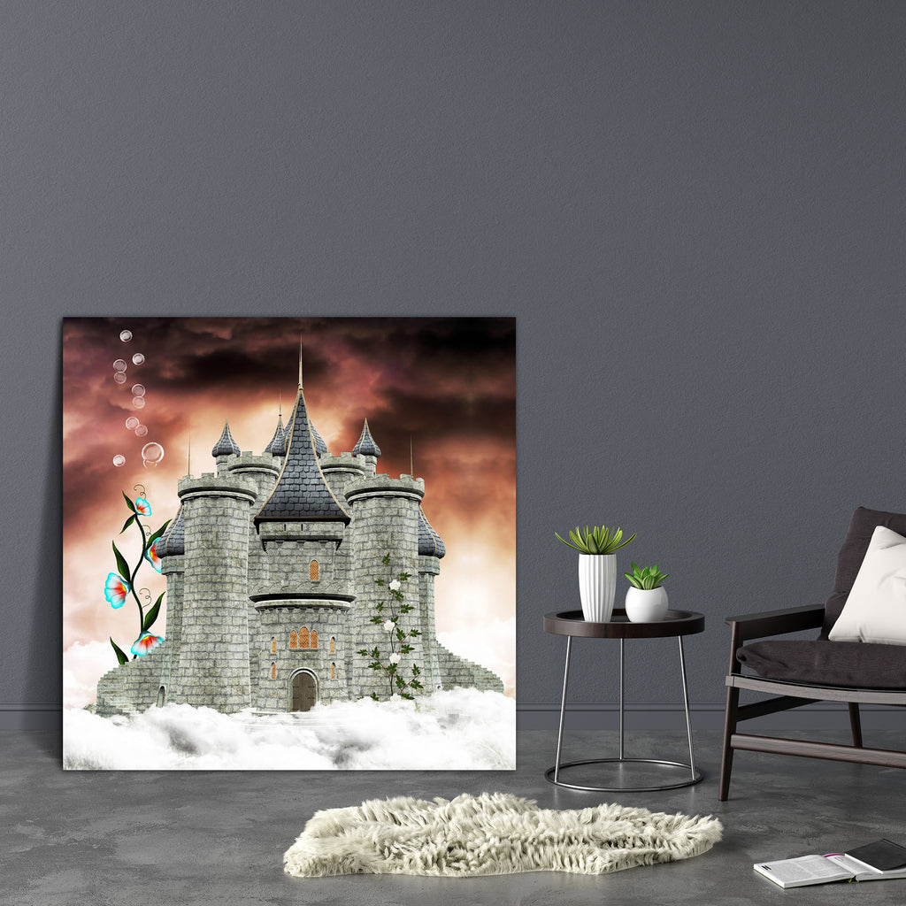 Castle Over The Clouds Canvas Painting Synthetic Frame-Paintings MDF Framing-AFF_FR-IC 5000668 IC 5000668, Architecture, Botanical, Fantasy, Floral, Flowers, Marble and Stone, Nature, Sunrises, Sunsets, castle, over, the, clouds, canvas, painting, synthetic, frame, princess, bright, building, climber, construction, creeper, dreamland, enchanted, fairy, tale, imaginary, imagination, king, kingdom, lights, magic, mansion, palace, place, prince, queen, roses, shining, sky, soap, bubbles, steps, stones, sunrise