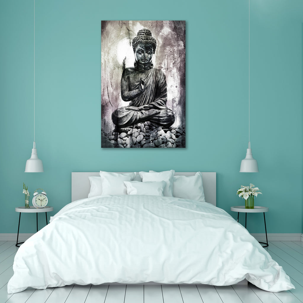 Buddha & Stones Canvas Painting Synthetic Frame-Paintings MDF Framing-AFF_FR-IC 5000670 IC 5000670, Black, Black and White, Buddhism, Conceptual, Culture, Ethnic, God Buddha, Hinduism, Marble and Stone, Patterns, Religion, Religious, Signs, Signs and Symbols, Spiritual, Symbols, Traditional, Tribal, World Culture, buddha, stones, canvas, painting, synthetic, frame, budha, reiki, background, balance, belief, buddhist, cobble, cobblestone, concept, design, devotion, energy, enlightenment, faded, faith, figure