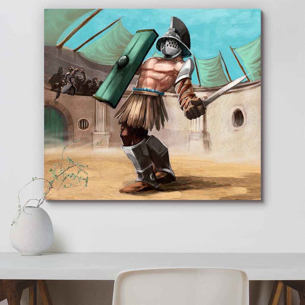 Gladiator Fight In The Stadium Canvas Painting Synthetic Frame-Paintings MDF Framing-AFF_FR-IC 5000671 IC 5000671, Ancient, Culture, Ethnic, Historical, Medieval, People, Traditional, Tribal, Vintage, World Culture, Metallic, gladiator, fight, in, the, stadium, canvas, painting, synthetic, frame, roman, soldier, armor, armour, attack, background, clothes, costume, empire, fighter, gladius, golden, helmet, historic, history, holding, male, man, metal, muscles, real, rome, shields, strength, strong, stylish, 