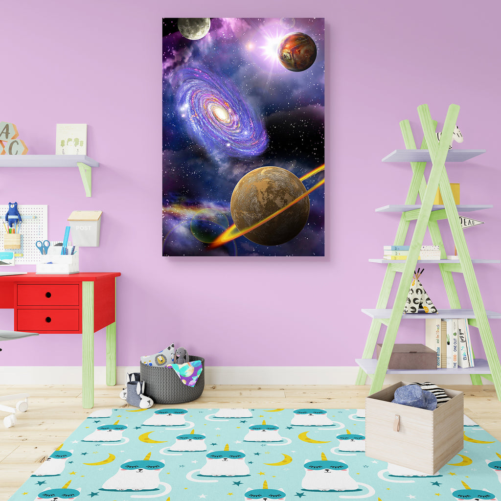 Galaxies & Planets Canvas Painting Synthetic Frame-Paintings MDF Framing-AFF_FR-IC 5000718 IC 5000718, Abstract Expressionism, Abstracts, Astronomy, Black, Black and White, Cosmology, Digital, Digital Art, Fantasy, Graphic, Illustrations, Science Fiction, Semi Abstract, Space, Stars, galaxies, planets, canvas, painting, synthetic, frame, abstract, background, blue, celestial, cluster, cosmos, crown, earth, fiction, flares, galaxy, glow, illustration, light, nebula, night, orbit, planet, planetary, plasma, p