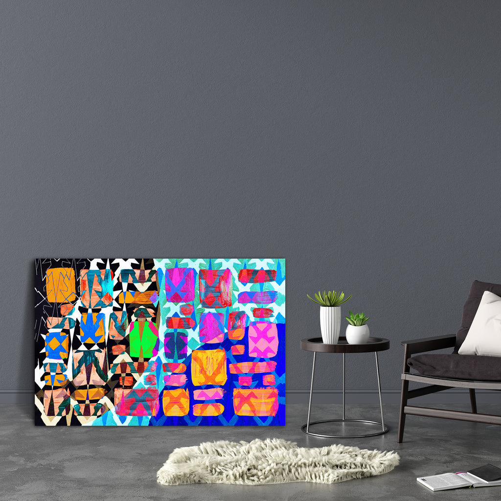 Abstract D15 Canvas Painting Synthetic Frame - Paintings MDF Framing - ArtzFolio.com