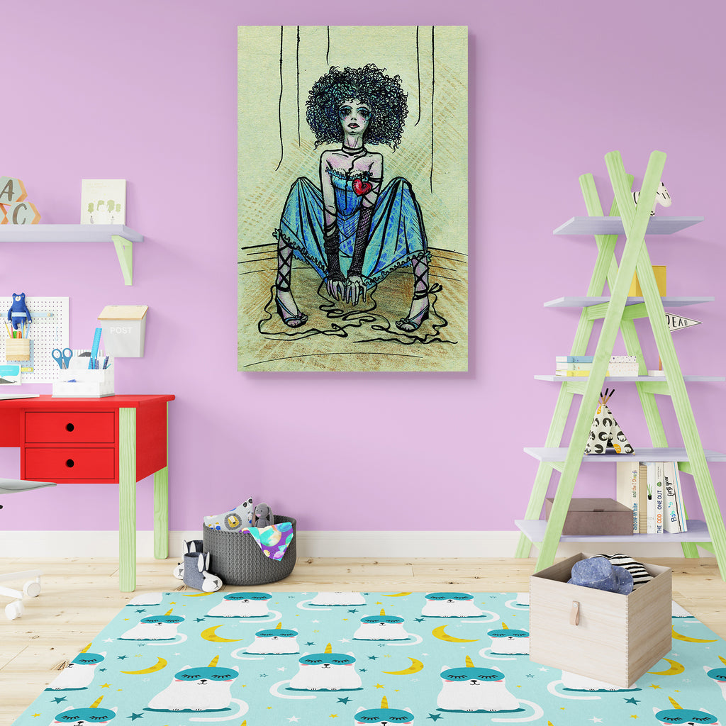 Puppet Girl With Teared Threads Canvas Painting Synthetic Frame-Paintings MDF Framing-AFF_FR-IC 5000739 IC 5000739, Ancient, Animated Cartoons, Art and Paintings, Asian, Caricature, Cartoons, Fantasy, Hearts, Historical, Illustrations, Love, Medieval, Pets, Vintage, puppet, girl, with, teared, threads, canvas, painting, synthetic, frame, acting, alone, art, artwork, broken, card, cartoon, caucasian, character, circus, color, columbine, concept, control, doll, dream, fairy, tale, fairytale, heart, history, i