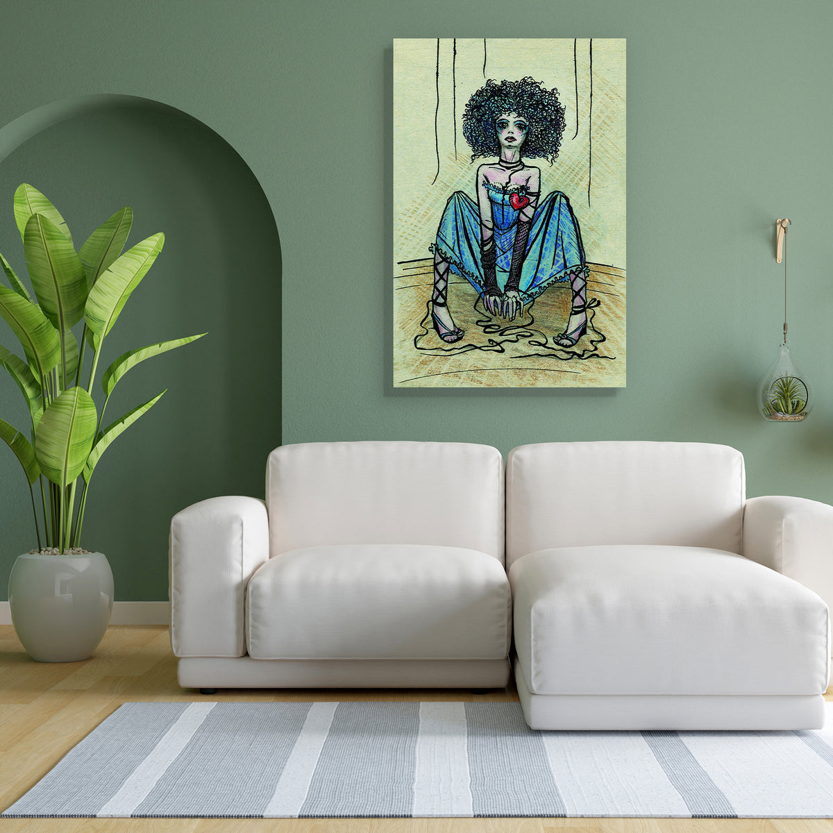 Puppet Girl With Teared Threads Canvas Painting Synthetic Frame ...