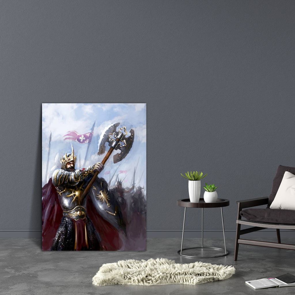 King & His Army On Battlefield Canvas Painting Synthetic Frame-Paintings MDF Framing-AFF_FR-IC 5000754 IC 5000754, Ancient, Education, Flags, Illustrations, Medieval, Schools, Universities, Vintage, king, his, army, on, battlefield, canvas, painting, synthetic, frame, warrior, knight, battle, chevalier, armor, axe, body, flag, general, head, helmet, illustration, image, paladin, school, shield, spear, sword, war, artzfolio, wall decor for living room, wall frames for living room, frames for living room, wal