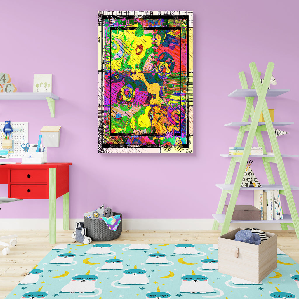 Abstract D19 Canvas Painting Synthetic Frame - Paintings MDF Framing - ArtzFolio.com