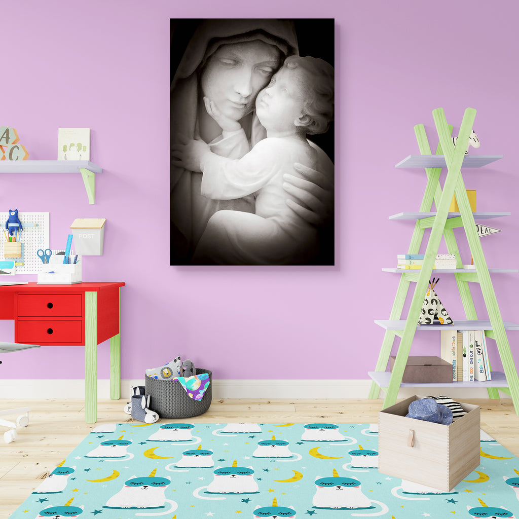 Virgin Mary & The Baby Jesus Canvas Painting Synthetic Frame-Paintings MDF Framing-AFF_FR-IC 5000786 IC 5000786, Ancient, Art and Paintings, Baby, Black, Black and White, Children, Christianity, Historical, Icons, Jesus, Kids, Love, Marble, Marble and Stone, Medieval, Mother Mary, Religion, Religious, Retro, Romance, Signs and Symbols, Symbols, Vintage, White, virgin, mary, the, canvas, painting, synthetic, frame, mother, of, christmas, art, artistic, beautiful, belief, care, carrying, child, christ, christ