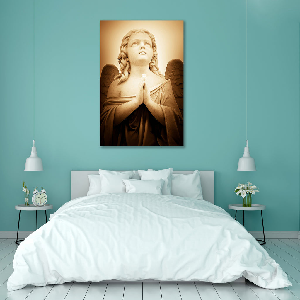 Praying Angel In Sepia Shades Canvas Painting Synthetic Frame-Paintings MDF Framing-AFF_FR-IC 5000788 IC 5000788, Ancient, Art and Paintings, Baby, Black and White, Children, Christianity, Gothic, Historical, Icons, Jesus, Kids, Marble, Marble and Stone, Medieval, Religion, Religious, Retro, Spiritual, Vintage, White, praying, angel, in, sepia, shades, canvas, painting, synthetic, frame, guardian, statue, engel, art, artistic, beautiful, belief, boy, catholic, cemetery, child, christian, church, death, fait