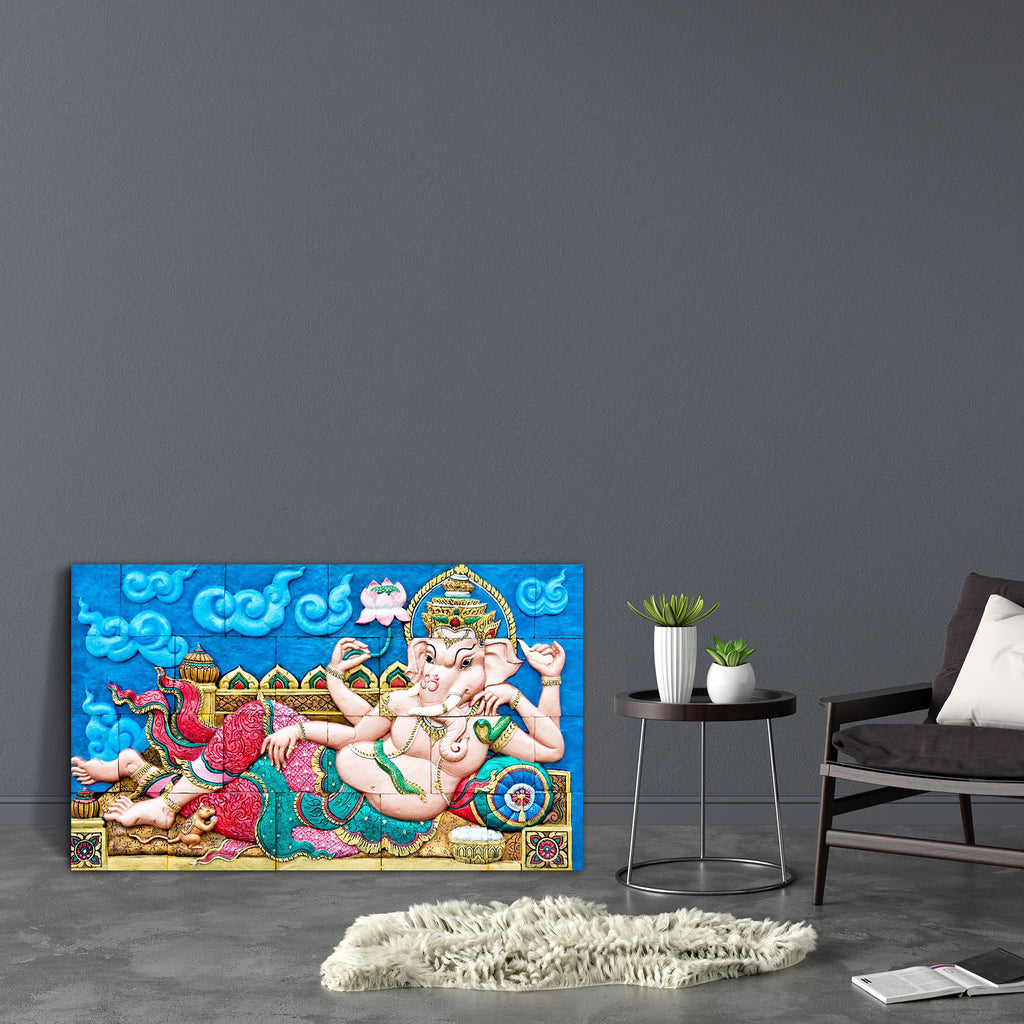Hindu God Ganesh D2 Canvas Painting Synthetic Frame-Paintings MDF Framing-AFF_FR-IC 5000797 IC 5000797, Art and Paintings, Asian, Black and White, Culture, Ethnic, Festivals, Festivals and Occasions, Festive, God Ganesh, Hinduism, Indian, Marble and Stone, Religion, Religious, Seasons, Spiritual, Traditional, Tribal, White, World Culture, hindu, god, ganesh, d2, canvas, painting, synthetic, frame, art, artistic, beautiful, belief, blessing, bright, classic, clay, closeup, colorful, colors, craft, crafted, c
