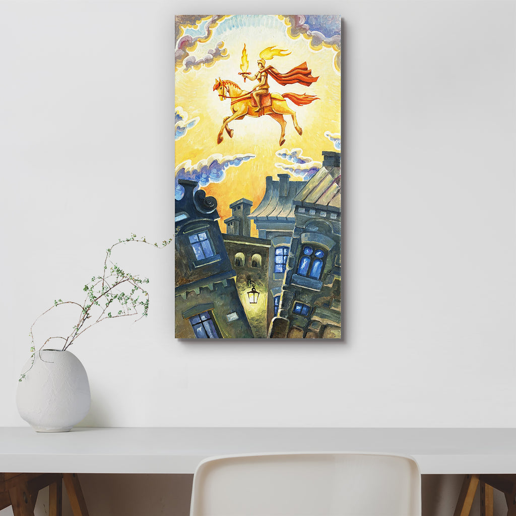 Knight With The Burning Sword Canvas Painting Synthetic Frame-Paintings MDF Framing-AFF_FR-IC 5000800 IC 5000800, Ancient, Architecture, Art and Paintings, Baroque, Cities, City Views, Culture, Ethnic, Fantasy, Historical, Illustrations, Marble and Stone, Medieval, Paintings, Retro, Rococo, Sunrises, Traditional, Tribal, Vintage, World Culture, knight, with, the, burning, sword, canvas, painting, synthetic, frame, antique, armour, art, artwork, building, chimney, city, cloak, clouds, epic, exterior, facade,