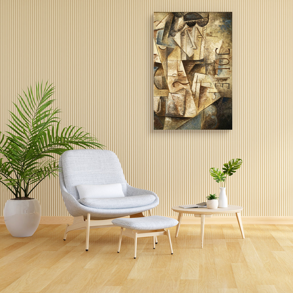 Abstract Cubism D1 Canvas Painting Synthetic Frame - Paintings MDF Framing - ArtzFolio.com