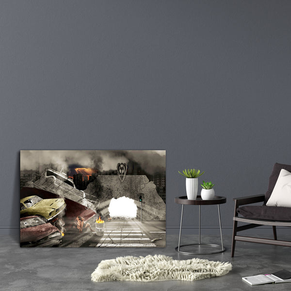 Apocalypse Canvas Painting Synthetic Frame-Paintings MDF Framing-AFF_FR-IC 5000808 IC 5000808, Boats, Cities, City Views, Love, Marble and Stone, Mountains, Nautical, People, Religion, Religious, Romance, apocalypse, canvas, painting, for, bedroom, living, room, engineered, wood, frame, angel, armageddon, barrel, boat, bone, broken, cat, city, clouds, crack, darkness, despair, destruction, disaster, earthquake, end, faith, fire, fish, hill, hole, home, light, machine, man, monument, oil, prophecy, purgatory