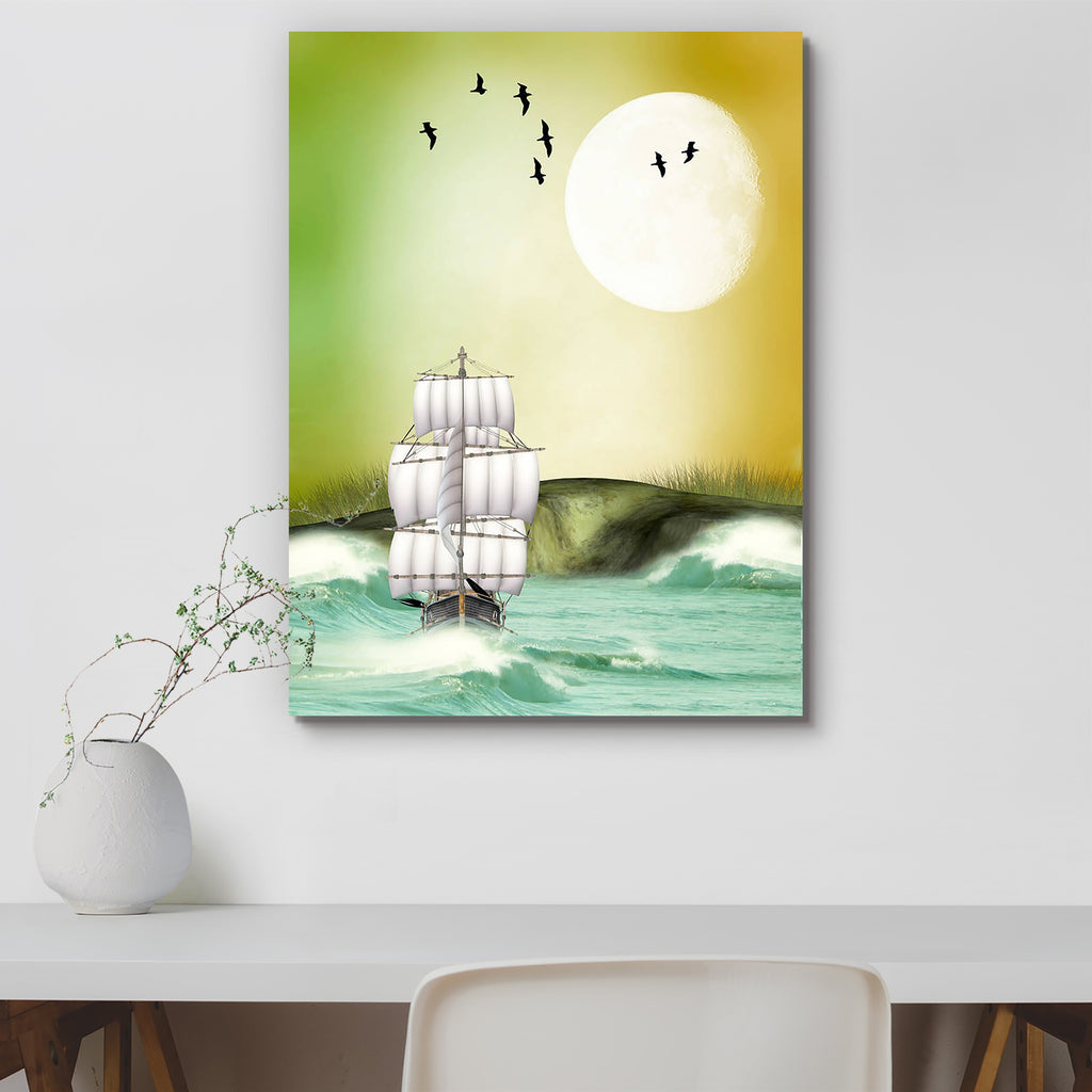Landscape With Ship & A Big Moon Canvas Painting Synthetic Frame-Paintings MDF Framing-AFF_FR-IC 5000818 IC 5000818, Art and Paintings, Birds, Books, Botanical, Digital, Digital Art, Fantasy, Floral, Flowers, Graphic, Landscapes, Nature, Scenic, Wooden, landscape, with, ship, a, big, moon, canvas, painting, synthetic, frame, amazing, art, backdrops, background, bird, cloud, dream, dreamy, fae, fairy, fairytale, fantastic, grass, magic, manipulation, mist, misty, outdoor, peaceful, princess, scenario, scene,