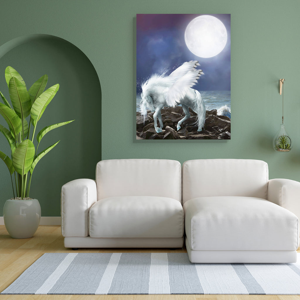 White Pegasus Canvas Painting Synthetic Frame-Paintings MDF Framing-AFF_FR-IC 5000821 IC 5000821, Animals, Art and Paintings, Baby, Black and White, Children, Digital, Digital Art, Fantasy, Graphic, Kids, Landscapes, Marble and Stone, Nature, Scenic, White, pegasus, canvas, painting, synthetic, frame, angel, wings, amazing, animal, art, backdrops, background, beautiful, creature, dream, fae, fairy, fairytale, fantastic, flight, fly, flying, freedom, horse, landscape, legend, magic, manipulation, mist, misty