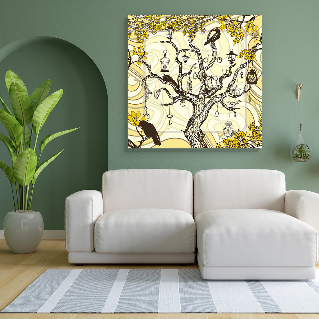 Magic Tree Canvas Painting Synthetic Frame-Paintings MDF Framing-AFF_FR-IC 5000833 IC 5000833, Ancient, Animated Cartoons, Art and Paintings, Birds, Botanical, Caricature, Cartoons, Digital, Digital Art, Floral, Flowers, Graphic, Historical, Illustrations, Medieval, Nature, Retro, Scenic, Seasons, Signs, Signs and Symbols, Vintage, magic, tree, canvas, painting, synthetic, frame, wallpaper, bird, clock, antique, art, autumn, backdrop, background, branch, brown, cage, calligraphic, card, cartoon, cat, color,