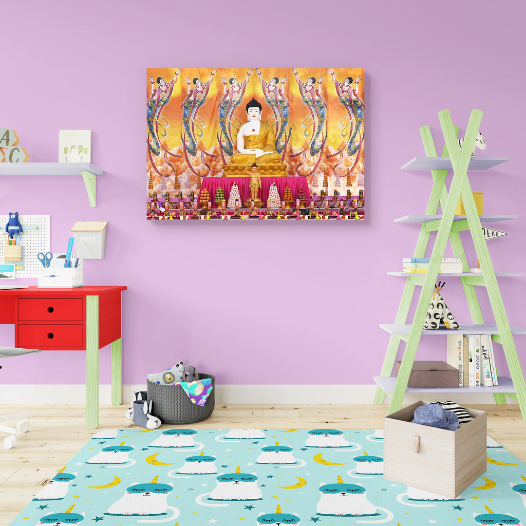 Lord Buddha D5 Canvas Painting Synthetic Frame-Paintings MDF Framing-AFF_FR-IC 5000841 IC 5000841, Art and Paintings, Asian, Buddhism, Culture, Ethnic, Festivals, Festivals and Occasions, Festive, God Buddha, Religion, Religious, Spiritual, Traditional, Tribal, World Culture, lord, buddha, d5, canvas, painting, synthetic, frame, altar, art, asia, bright, buddhist, calm, colorful, colourful, cultural, deity, divine, eastern, faith, festival, gilded, golden, holy, idol, lotus, meditation, mystic, mystical, ni