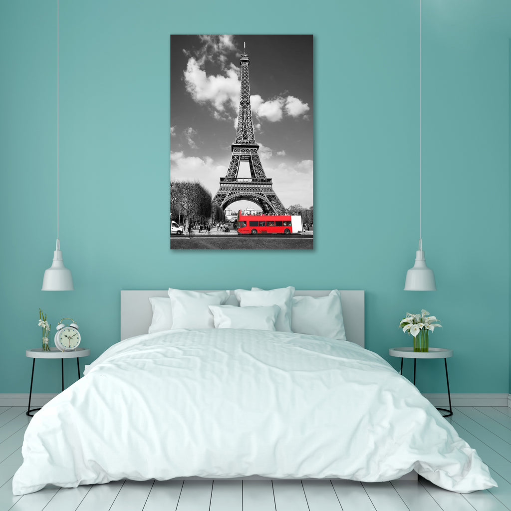 Eiffel Tower With Red Bus In Paris, France Canvas Painting Synthetic Frame-Paintings MDF Framing-AFF_FR-IC 5000854 IC 5000854, Architecture, Automobiles, Black, Black and White, Cities, City Views, French, God Ram, Hinduism, Landmarks, Landscapes, Panorama, People, Places, Scenic, Skylines, Sports, Sunrises, Sunsets, Transportation, Travel, Urban, Vehicles, eiffel, tower, with, red, bus, in, paris, france, canvas, painting, synthetic, frame, tour, architectural, beautiful, blaze, blossom, building, capital,