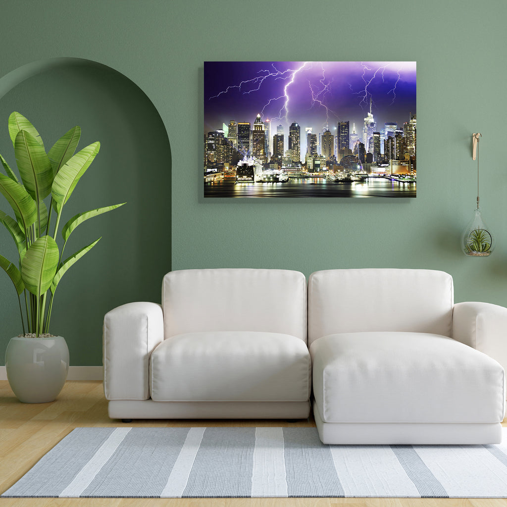 Storm & Lightnings In New York City, USA Canvas Painting Synthetic Frame-Paintings MDF Framing-AFF_FR-IC 5000856 IC 5000856, American, Architecture, Automobiles, Business, Cities, City Views, Landmarks, Landscapes, Places, Scenic, Skylines, Transportation, Travel, Urban, Vehicles, storm, lightnings, in, new, york, city, usa, canvas, painting, synthetic, frame, night, lightning, america, beauty, building, cityscape, commercial, downtown, dramatic, east, empire, evening, famous, financial, harbor, landmark, l