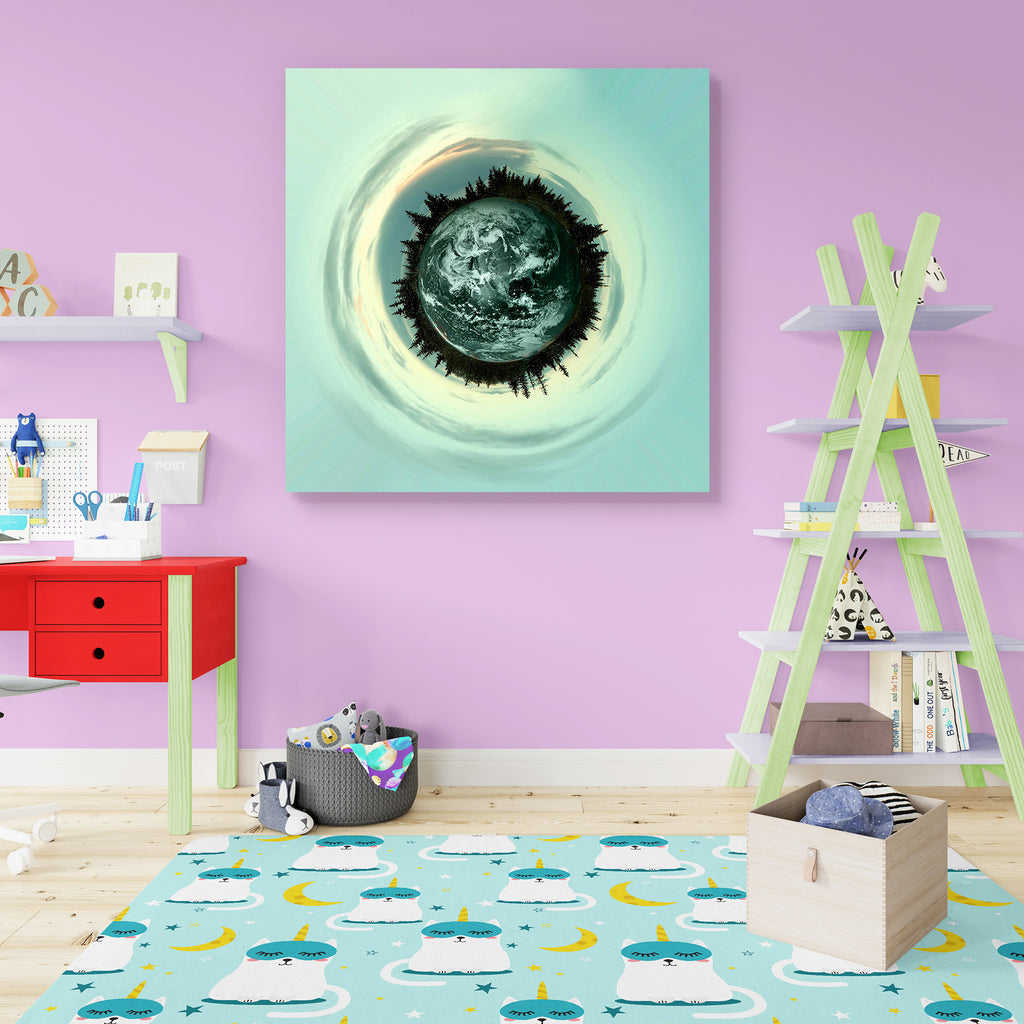 Little Planet With Trees & Clouds Canvas Painting Synthetic Frame-Paintings MDF Framing-AFF_FR-IC 5000859 IC 5000859, Astronomy, Cosmology, Space, little, planet, with, trees, clouds, canvas, painting, synthetic, frame, aqua, blue, cold, cool, earth, photo, manipulation, spruce, world, artzfolio, wall decor for living room, wall frames for living room, frames for living room, wall art, canvas painting, wall frame, scenery, panting, paintings for living room, framed wall art, wall painting, scenery painting,