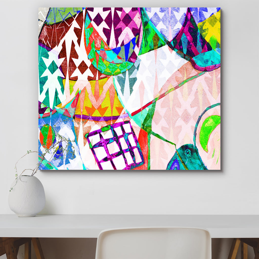 Abstract Color Canvas Painting Synthetic Frame - Paintings MDF Framing - ArtzFolio.com