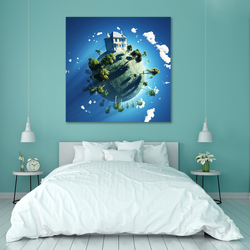 Private House On Small Planet Canvas Painting Synthetic Frame-Paintings MDF Framing-AFF_FR-IC 5000873 IC 5000873, Architecture, Astronomy, Business, Cities, City Views, Cosmology, Nature, Scenic, Space, private, house, on, small, planet, canvas, painting, synthetic, frame, real, estate, aerial, air, atmosphere, blue, building, city, clean, construction, cottage, earth, environment, fresh, garden, global, globe, grass, green, home, idyllic, light, new, plant, project, scene, sky, sphere, tree, view, world, a