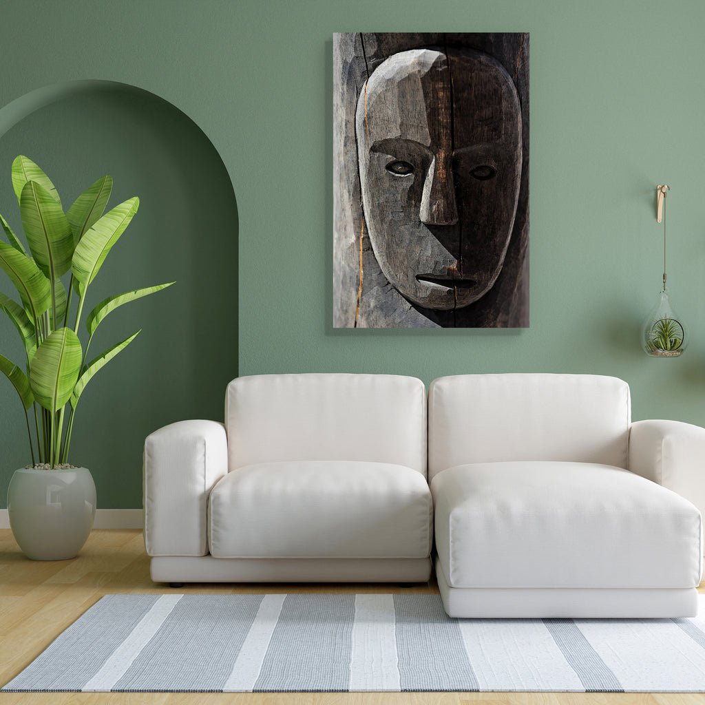 African Tribal Mask Canvas Painting Synthetic Frame - Paintings MDF Framing - ArtzFolio.com