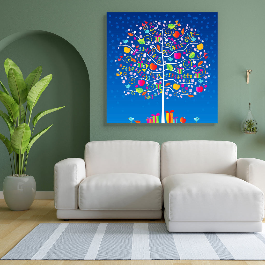 The Magic Tree Canvas Painting Synthetic Frame-Paintings MDF Framing-AFF_FR-IC 5000902 IC 5000902, Birds, Botanical, Countries, Floral, Flowers, Holidays, Illustrations, Landscapes, Nature, Rural, Scenic, Seasons, the, magic, tree, canvas, painting, synthetic, frame, autumn, background, beauty, bird, blade, botany, branch, bright, buoyant, bush, cheery, color, colorful, country, day, decoration, easter, enchanted, fresh, garden, gift, graceful, green, growth, harvest, holiday, illustration, joy, landscape, 