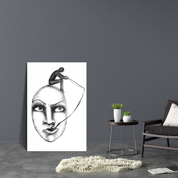 Abstract Art D12 Canvas Painting Synthetic Frame-Paintings MDF Framing-AFF_FR-IC 5000910 IC 5000910, Art and Paintings, Black, Black and White, Conceptual, Digital, Digital Art, Drawing, Graphic, Illustrations, Signs, Signs and Symbols, Sketches, Surrealism, White, abstract, art, d12, canvas, painting, for, bedroom, living, room, engineered, wood, frame, artistic, artwork, background, concept, design, draw, face, funny, head, illustration, ink, man, paper, pen, picture, scratched, sketch, surreal, surrealis
