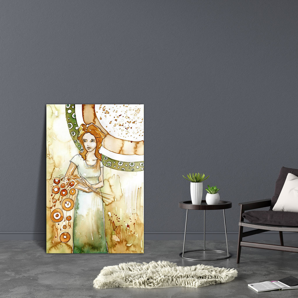 Girl Portrait D4 Canvas Painting Synthetic Frame-Paintings MDF Framing-AFF_FR-IC 5000916 IC 5000916, Abstract Expressionism, Abstracts, Art and Paintings, Art Nouveau, Decorative, Illustrations, Individuals, Love, Nature, Paintings, Patterns, Portraits, Romance, Scenic, Semi Abstract, Watercolour, girl, portrait, d4, canvas, painting, synthetic, frame, abstract, alluring, art, nouveau, background, beautiful, calm, centered, character, emotional, gazing, graceful, illustration, man, melancholy, original, orn