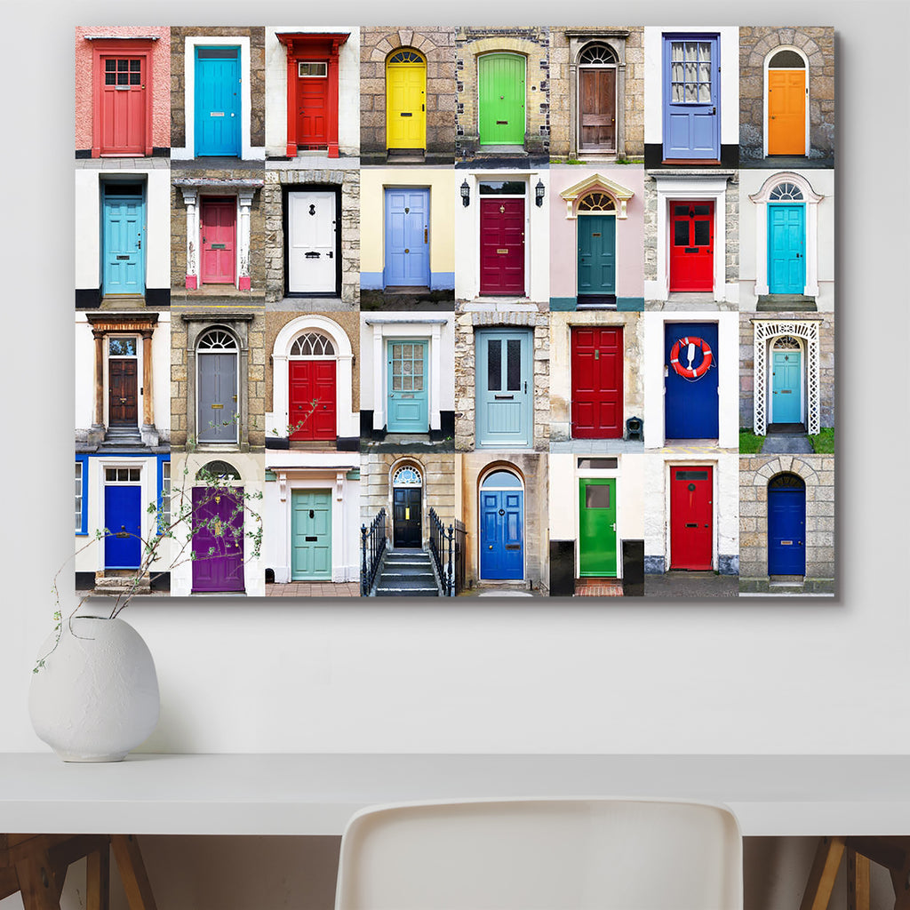 Colourful Doors D1 Canvas Painting Synthetic Frame-Paintings MDF Framing-AFF_FR-IC 5000929 IC 5000929, Architecture, Collages, Dance, Marble and Stone, Music and Dance, colourful, doors, d1, canvas, painting, synthetic, frame, houses, homes, door, front, home, house, collage, wooden, property, abundance, architectural, bells, brick, building, collection, colored, colorful, colors, coloured, colours, community, composite, composition, doorframe, doorway, entrance, exterior, group, handles, horizontal, knobs,