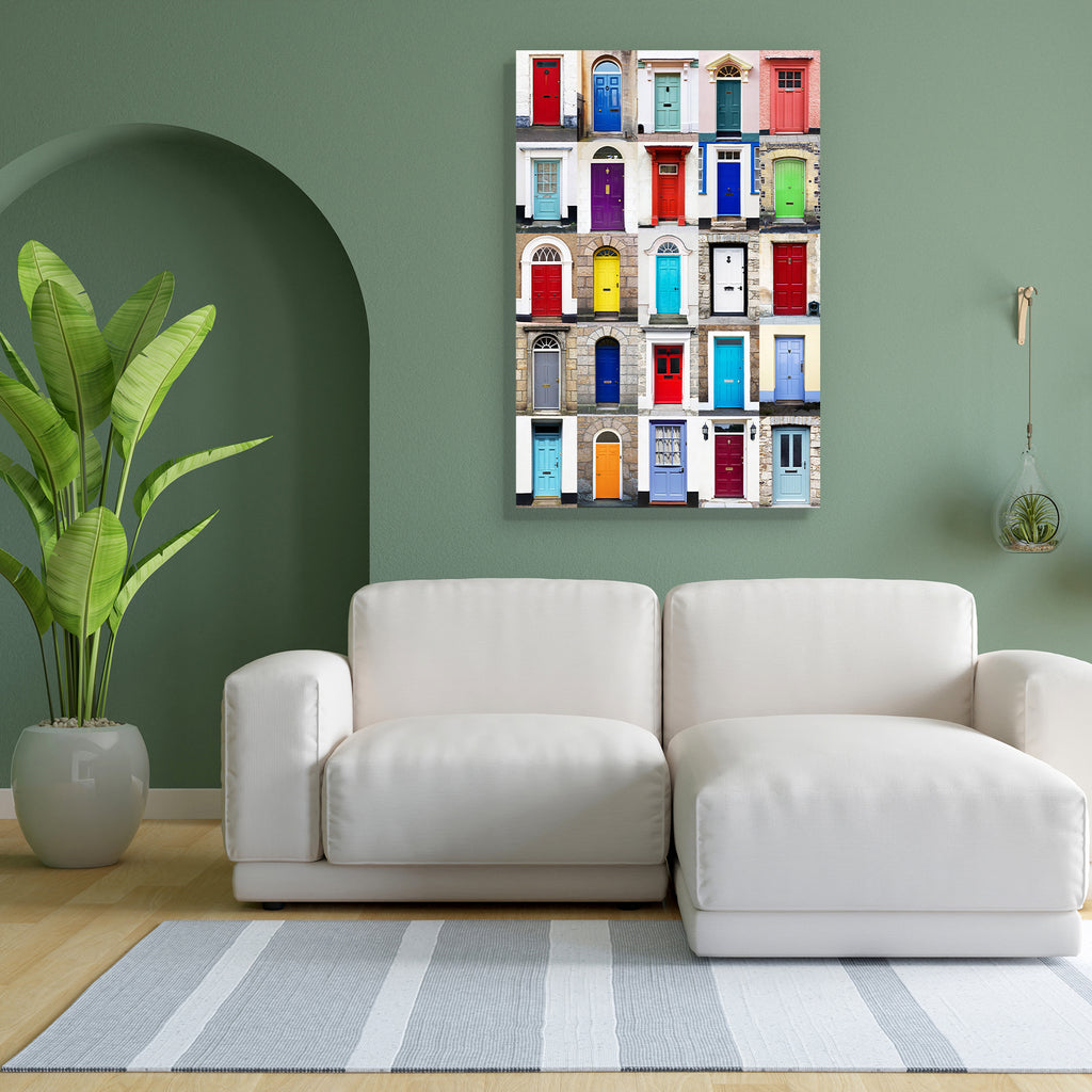 Colourful Doors D2 Canvas Painting Synthetic Frame-Paintings MDF Framing-AFF_FR-IC 5000930 IC 5000930, Architecture, Collages, Dance, Marble and Stone, Music and Dance, colourful, doors, d2, canvas, painting, synthetic, frame, door, front, home, homes, wooden, abundance, architectural, bells, brick, building, collage, collection, colored, colorful, colors, coloured, colours, community, composite, composition, doorframe, doorway, entrance, exterior, group, handles, house, houses, knobs, knockers, montage, mu