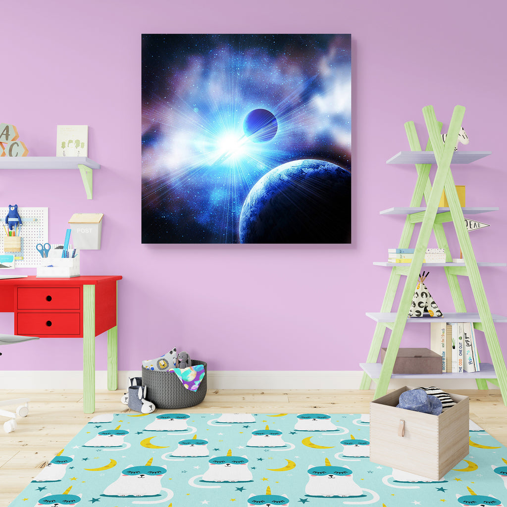 Planets Against The Sun In Space Canvas Painting Synthetic Frame-Paintings MDF Framing-AFF_FR-IC 5000935 IC 5000935, Astrology, Astronomy, Automobiles, Black, Black and White, Cosmology, Fantasy, Horoscope, Illustrations, Mountains, Science Fiction, Space, Stars, Sun Signs, Sunsets, Transportation, Travel, Vehicles, Zodiac, planets, against, the, sun, in, canvas, painting, synthetic, frame, atmosphere, attraction, background, barren, blue, cloud, cluster, colorful, cosmo, deep, distant, exploration, fiction