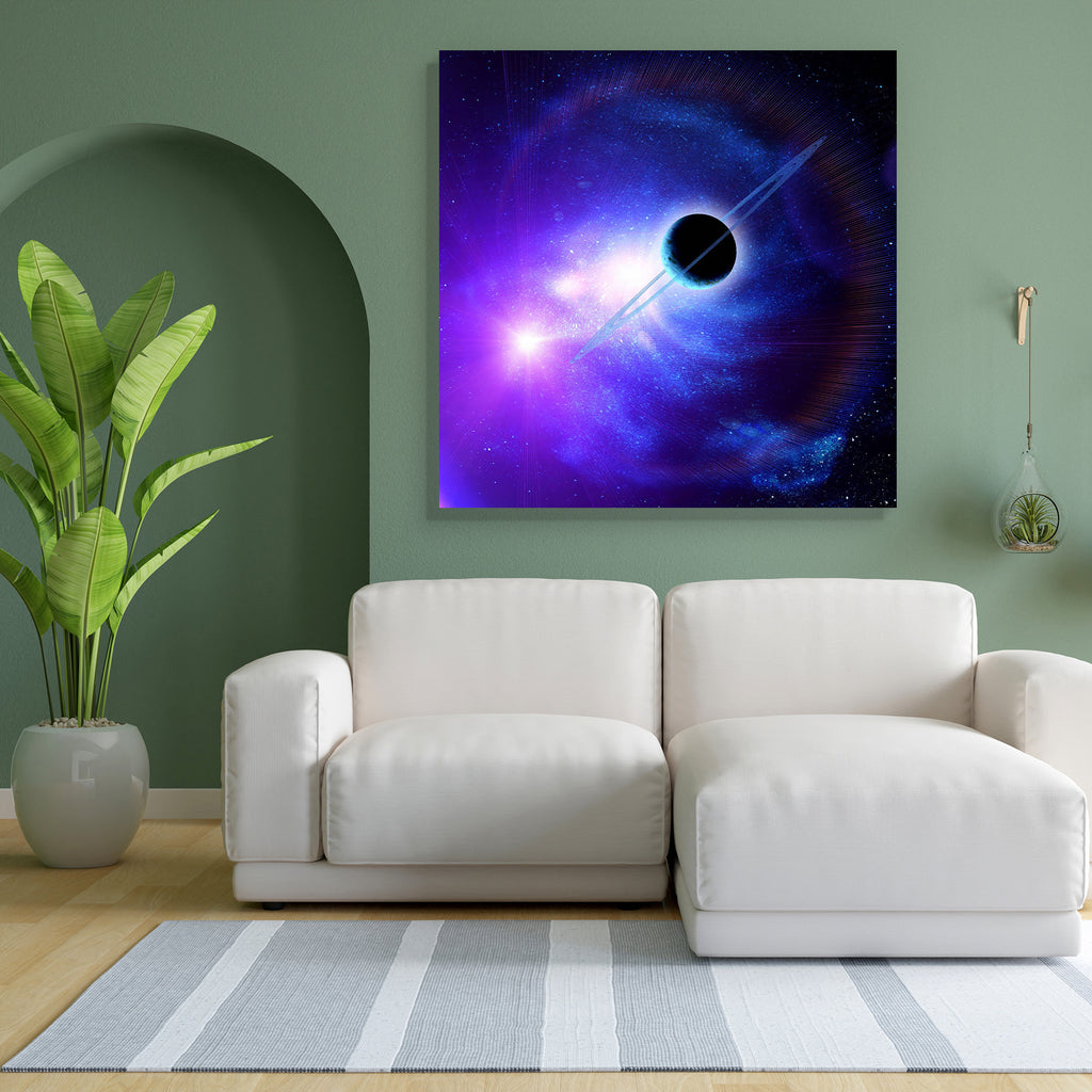 Planet With Rings Against The Sun In Blue Space Canvas Painting Synthetic Frame-Paintings MDF Framing-AFF_FR-IC 5000936 IC 5000936, Astrology, Astronomy, Automobiles, Black, Black and White, Cosmology, Fantasy, Horoscope, Illustrations, Mountains, Science Fiction, Space, Stars, Sun Signs, Sunsets, Transportation, Travel, Vehicles, Zodiac, planet, with, rings, against, the, sun, in, blue, canvas, painting, synthetic, frame, atmosphere, attraction, background, barren, cloud, cluster, colorful, cosmo, deep, di